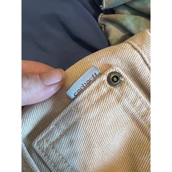 Carhartt Mens Beige DenimPants Size 42X34 Relaxed Fit Durable Workwear Made In U - Picture 4 of 5